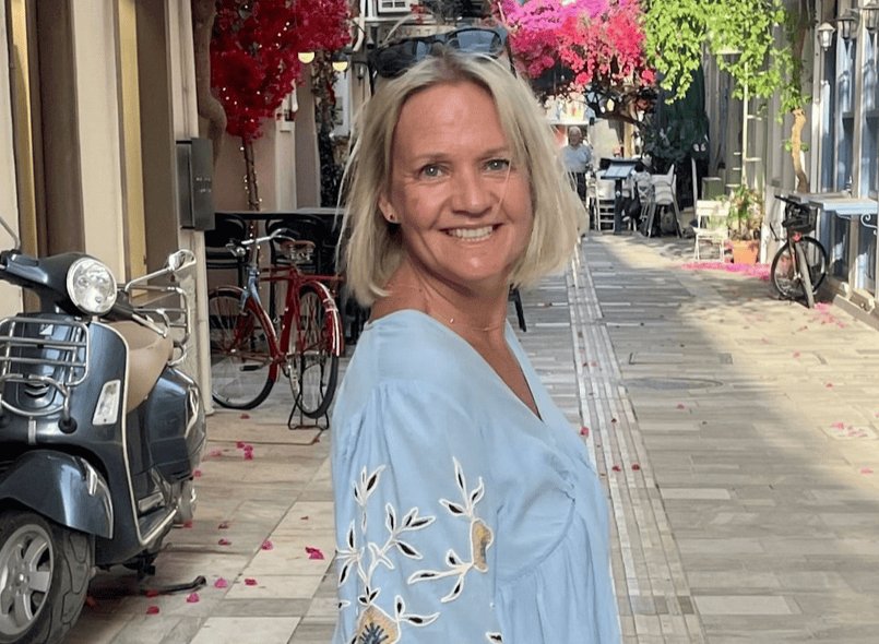 a picture of Mandy on holiday