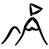icon of a mountain with a flag on it