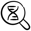 icon of DNA in a magnifying glass