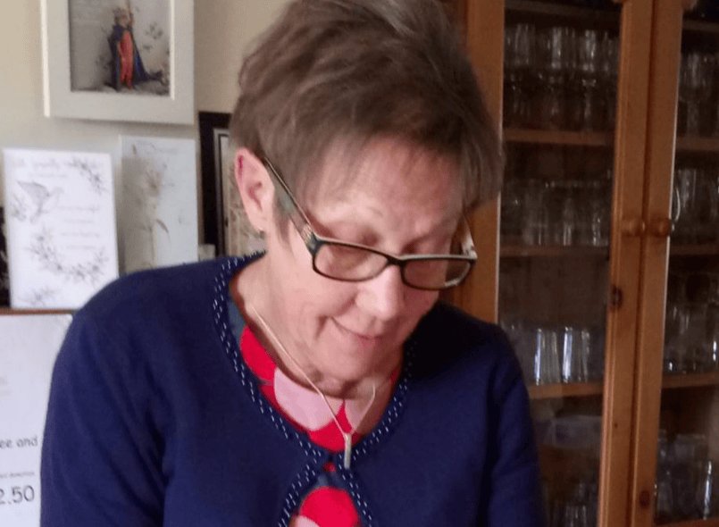 Linda looking down