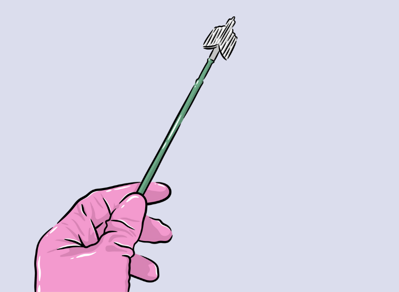 an illustration of cervical screening brush