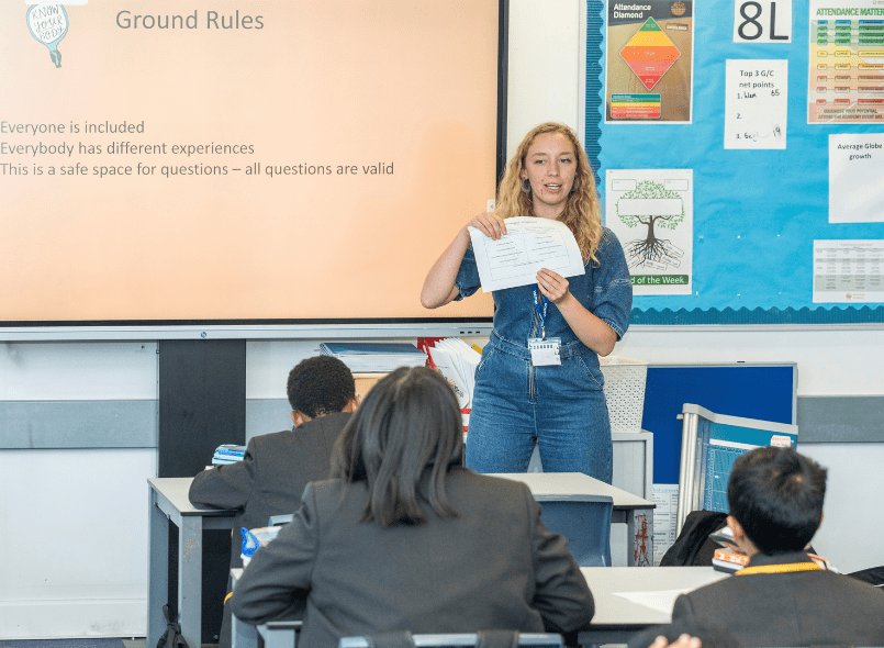 a photo of a know your body lesson at school