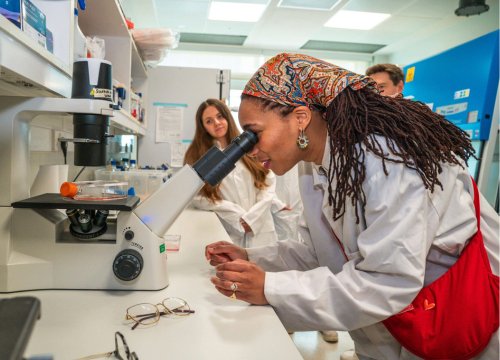 Image of researcher in the lab at Birmingham University